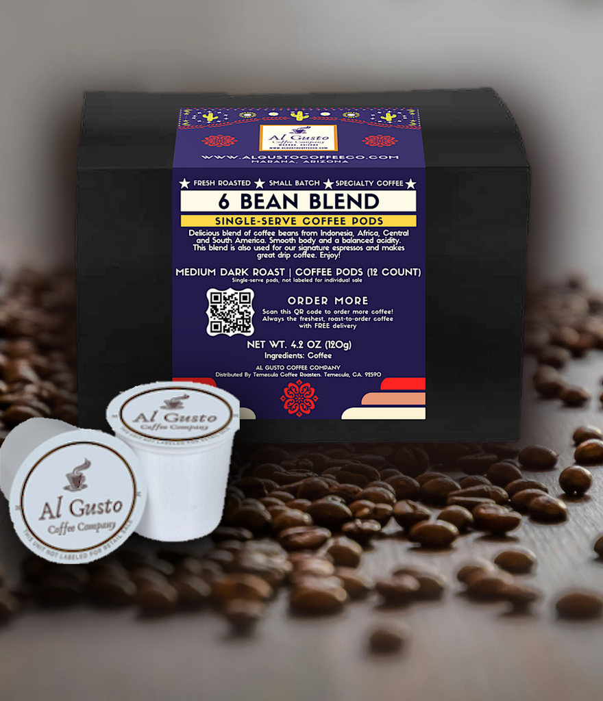 6 Bean Blend 12 Pack K Cups Al Gusto Coffee Company